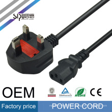 SIPU haute qualité en gros 220 v câble pour ordinateur fusible eletrical ac plug uk cordon d&#39;alimentation